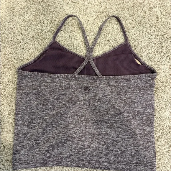 Athleta Girl Heathered Purple Tank Top - Size XL/14, Like New - Picture 2 of 6